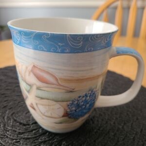 Cape Shore Ceramic 15 ounces Coastal Blue and Cream Coffee/Tea Mug